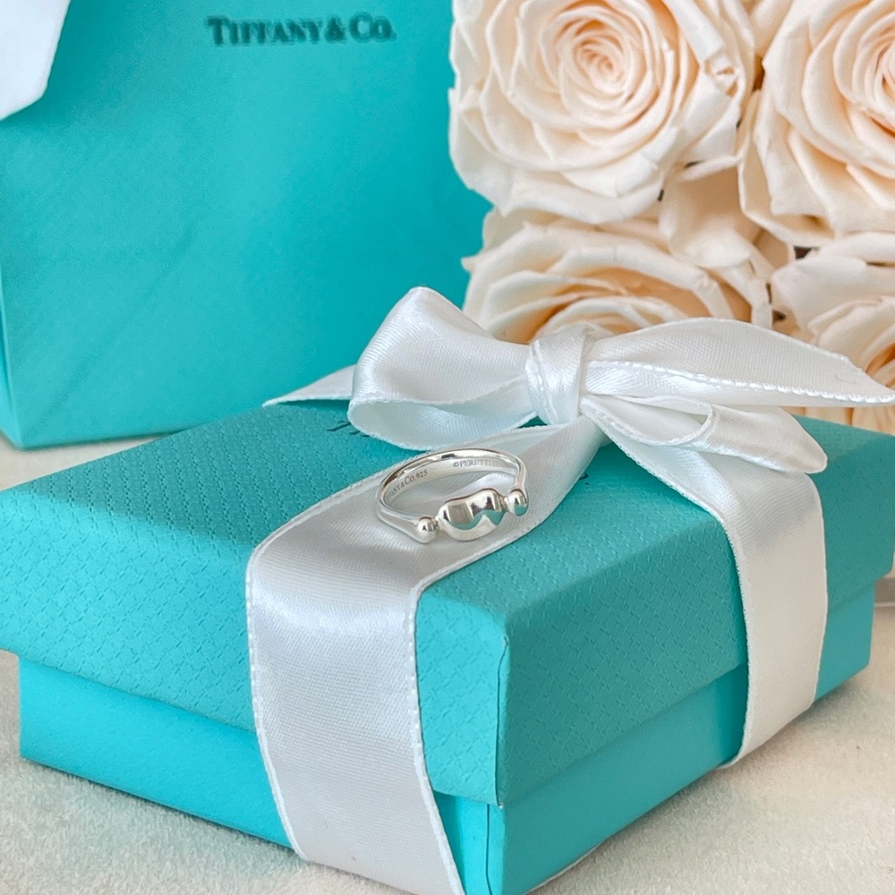 Tiffany & Co. Elsa Peretti Bean Ring in Sterling Silver, Mini 5.25” NEW $450
